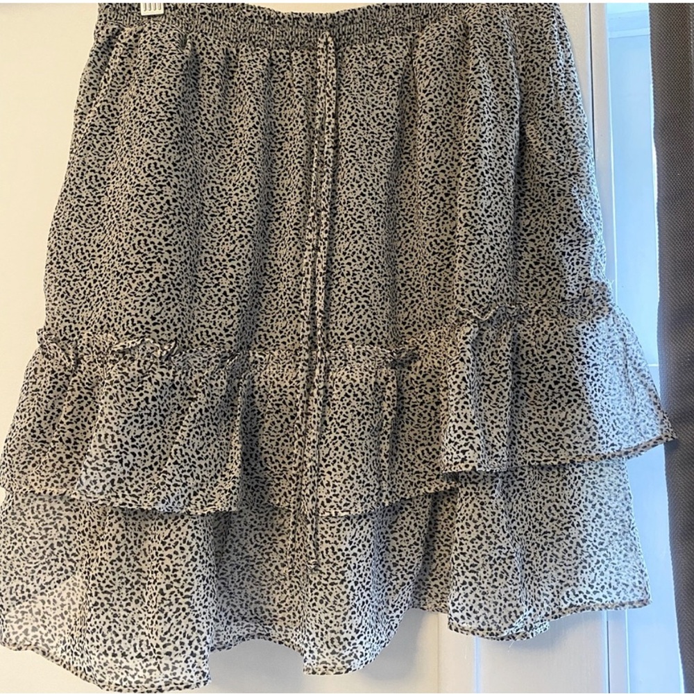 Sienna Sky Black and White Ruffled Mini Skirt